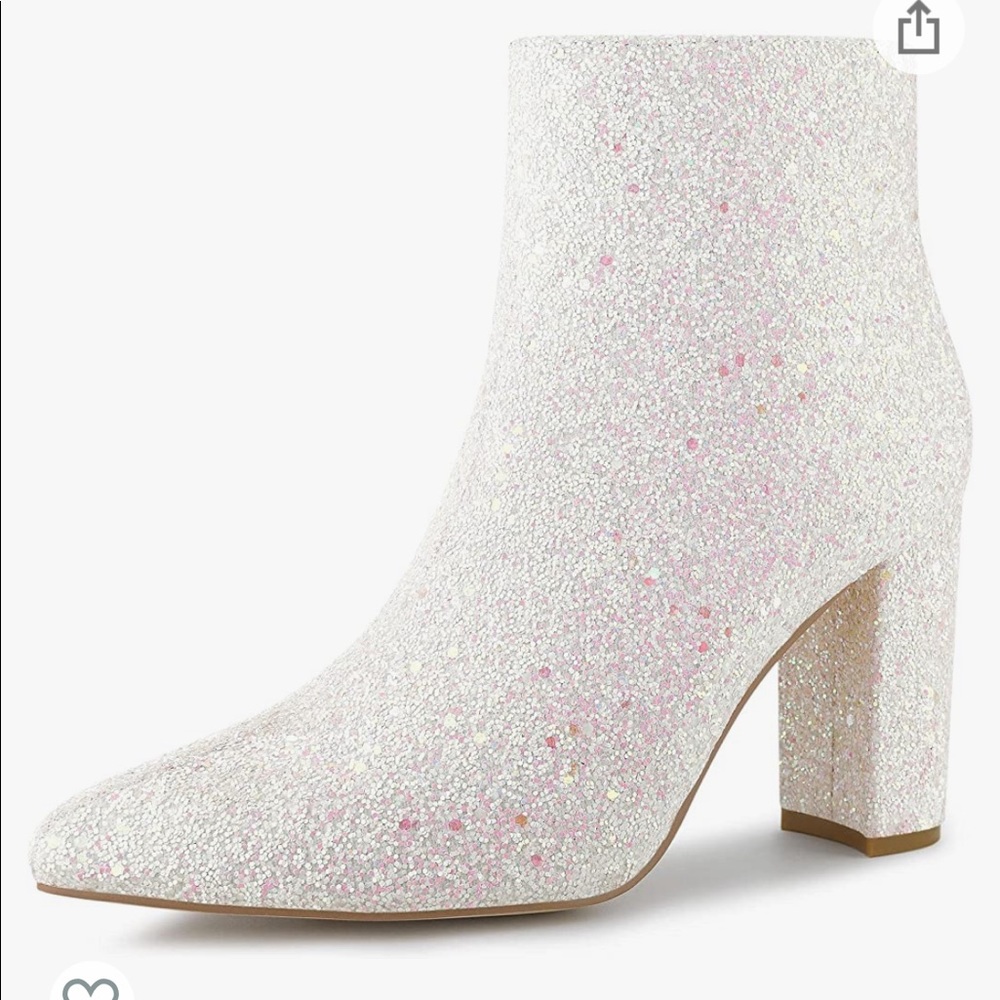White Sparkly Booties